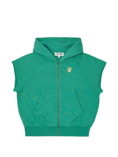 Main Story Kids' Sleeveless Zip-up Hoodie In Green