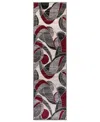 Main Street Rugs County 393 2'x7' Runner Area Rug In Red