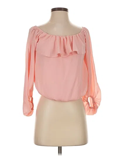 Pre-owned Main Strip 3/4 Sleeve Blouse In Pink