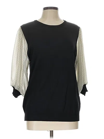 Pre-owned Main Strip 3/4 Sleeve Top Black Crew Neck Tops
