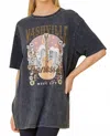 Main Strip Acid Wash Nashville Graphic Tee In Charcoal In Gray