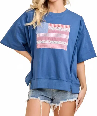 Main Strip Americana Patch Sweatshirt In Blue