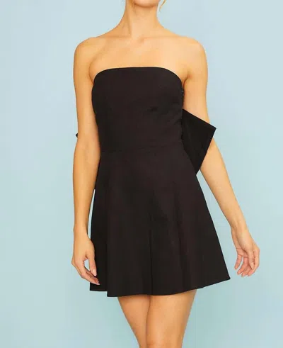 Main Strip Back Bowtie Mini Dress In Black
