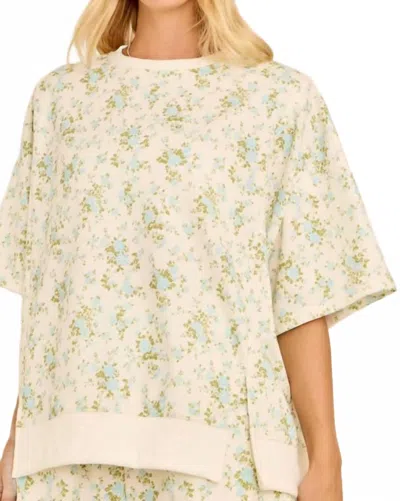 Main Strip Bloom Top In Blue In Green