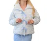 Main Strip Bow Puffer Coat In Light Blue In Blue