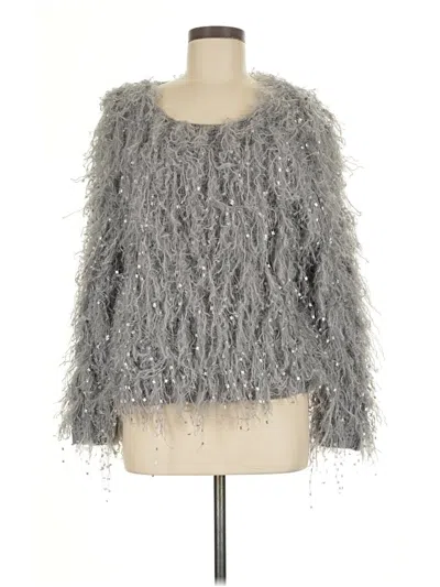 Pre-owned Main Strip Cardigan Sweater In Silver