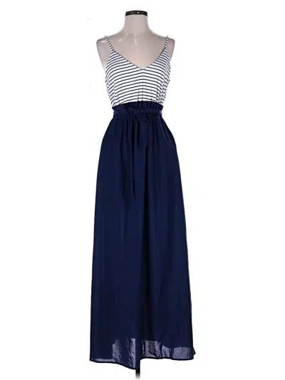 Pre-owned Main Strip Casual Dress In Blue