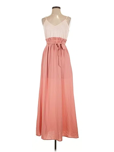 Pre-owned Main Strip Casual Dress In Pink