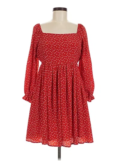 Pre-owned Main Strip Casual Dress In Red