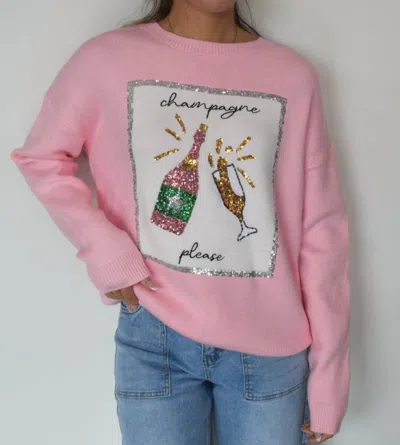 Main Strip Champagne Pop Sweater In Pink