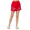 Main Strip Christmas Light Sequin Shorts In Red In Red