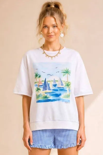 Main Strip Coastal Top In White