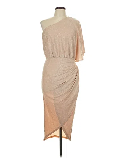 Pre-owned Main Strip Cocktail Dress In Tan