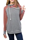 Main Strip Colorblock Double Hood Hoodie In Gray In Grey