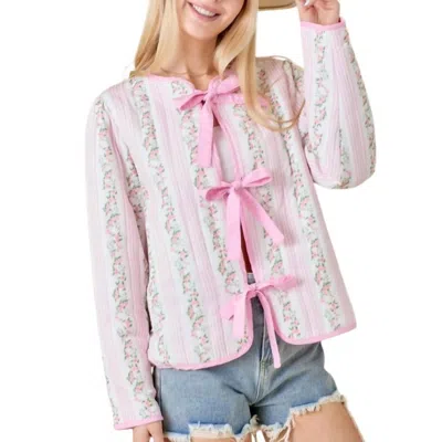 Main Strip Coquette Core Jacket In White/pink In Multi