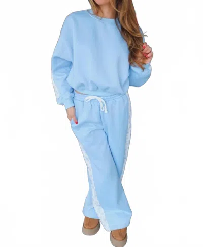 Main Strip Daisy Loungewear Set In Blue