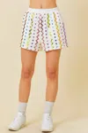 Main Strip Easter Sequin Shorts In White Multi In Multi