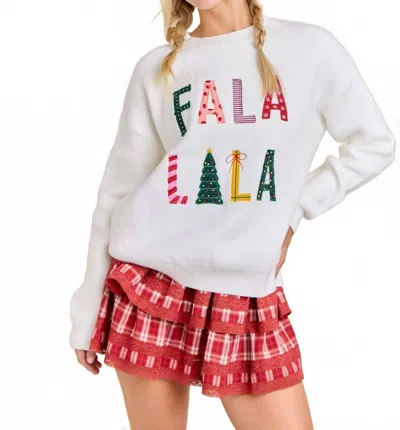 Main Strip Fala Crewneck Sweater In White Multi