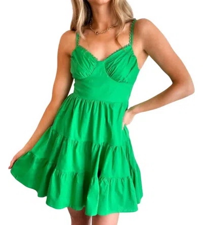 Main Strip Garden Dreams Mini Dress In Green