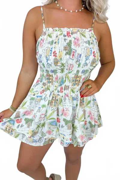 Main Strip Going Anywhere Mini Romper In White