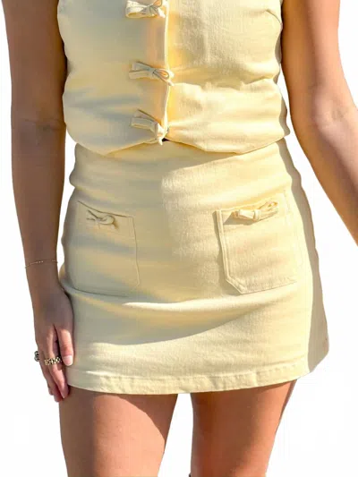Main Strip Golen Girl Skirt In Soft Yellow In Neutral