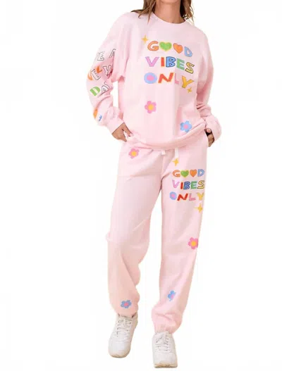 Main Strip Good Vibes Only Sweatpants In Blush In Multi