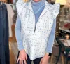 Main Strip Half Zip Jacket In White/ Blue