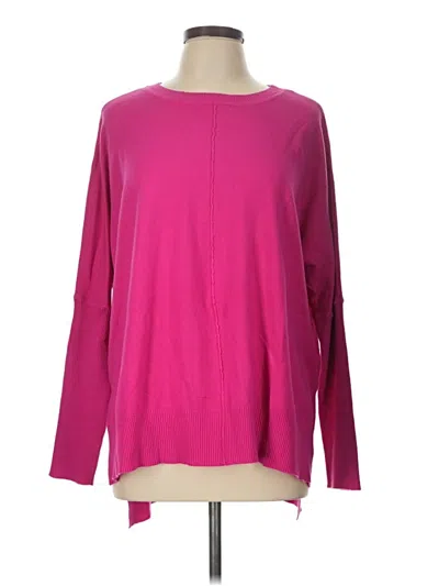 Pre-owned Main Strip Long Sleeve Blouse In Pink
