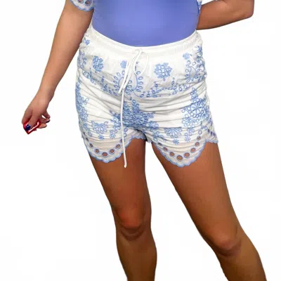 Main Strip Ocean Days High-rise Cotton Shorts In White