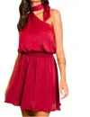 Main Strip One Shoulder Mini Dress In Burgundy In White