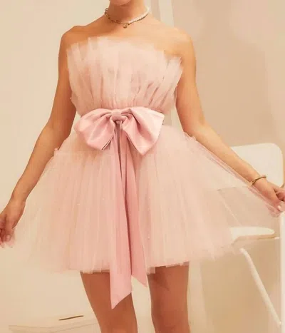 Main Strip Organza Mini Dress In Pink