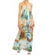 Main Strip Palm Tree Maxi Dress In Multi In Multi