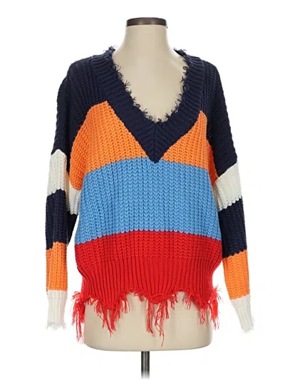 Pre-owned Main Strip Pullover Sweater In Blue