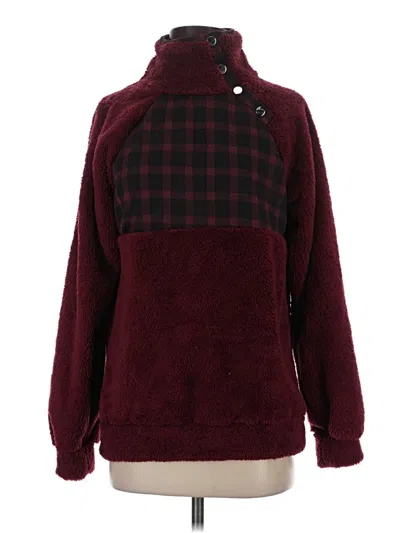 Pre-owned Main Strip Pullover Sweater In Burgundy