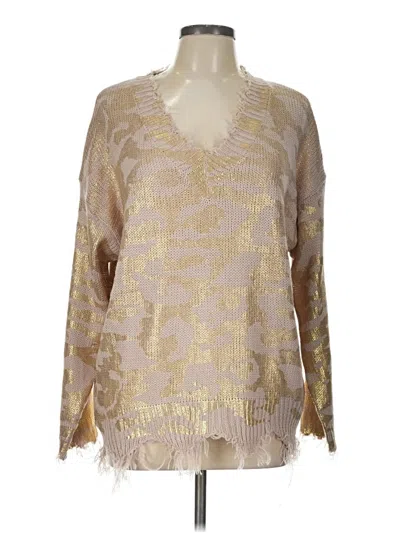 Main Strip Pullover Sweater In Gold