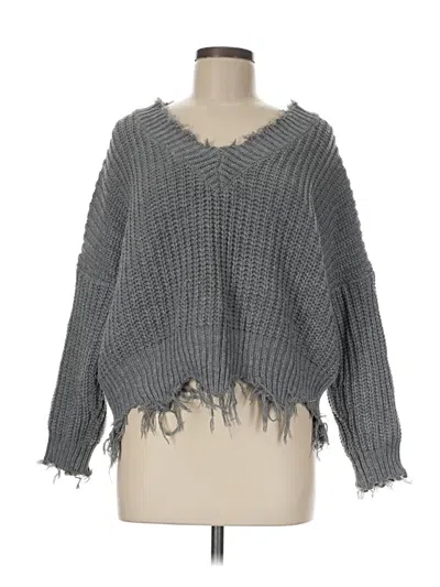 Pre-owned Main Strip Pullover Sweater In Gray