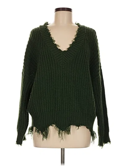 Pre-owned Main Strip Pullover Sweater In Green