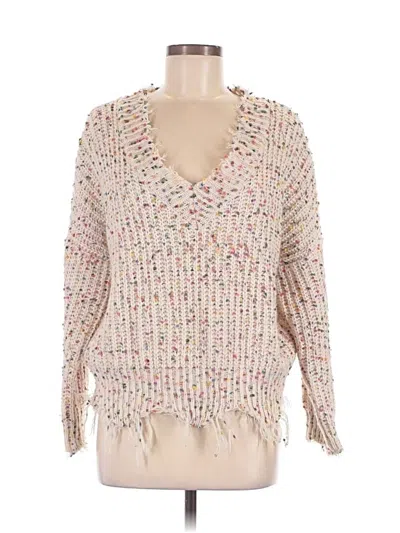 Pre-owned Main Strip Pullover Sweater In Ivory