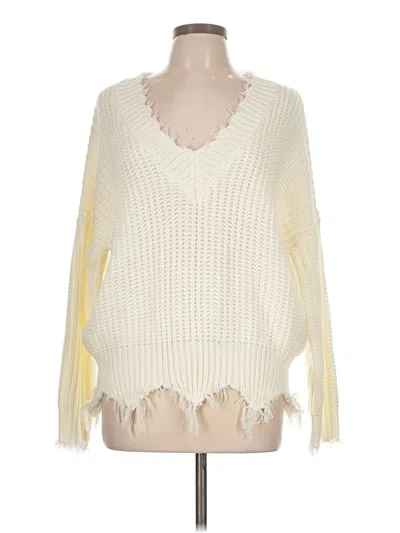 Pre-owned Main Strip Pullover Sweater In Ivory