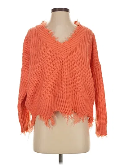Pre-owned Main Strip Pullover Sweater In Orange
