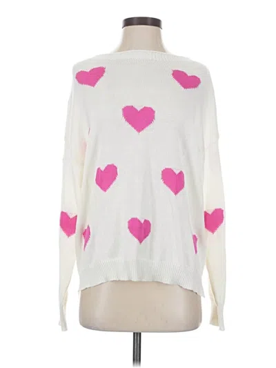 Pre-owned Main Strip Pullover Sweater In White