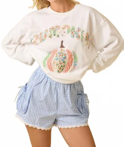 Main Strip Pumpkin Patch Top In White In Neutral