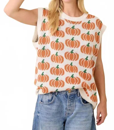 Main Strip Pumpkin Sweater In Orange In Multi