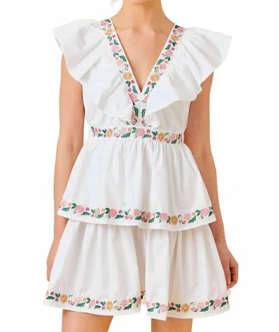 Main Strip Rosemary Mini Dress In White In Multi