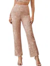 Main Strip Sequins Straight Leg Pants In Rose Gold In Multi