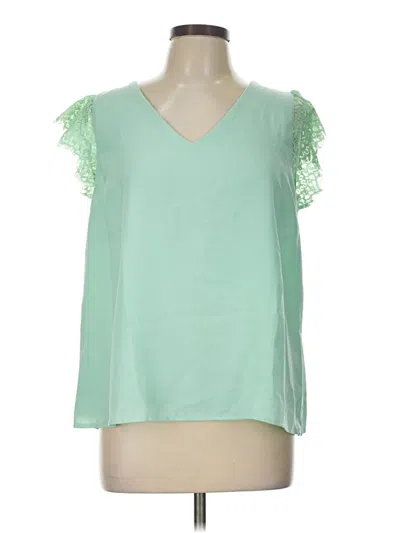 Pre-owned Main Strip Sleeveless Blouse In Green