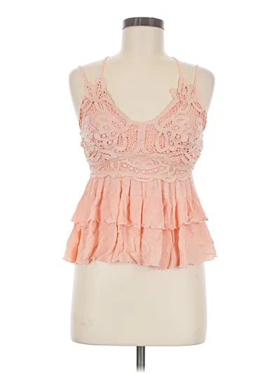 Pre-owned Main Strip Sleeveless Blouse In Orange
