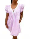 Main Strip Spring Dreams Ruffle Sleeve Mini Dress In Lilac In Blue