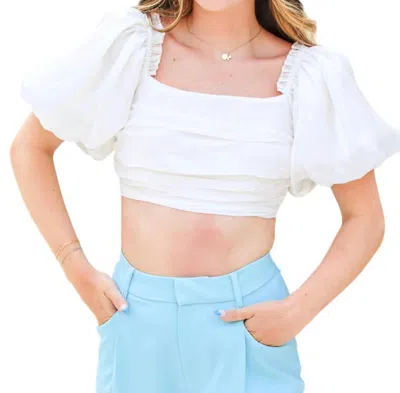 Main Strip Sweet Love Crop Top In White