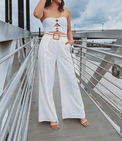 Main Strip The Chantilly Wide Leg Pants In Off White